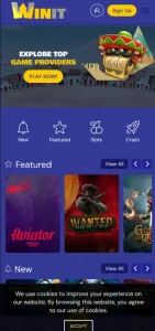 Winit Casino mobile app